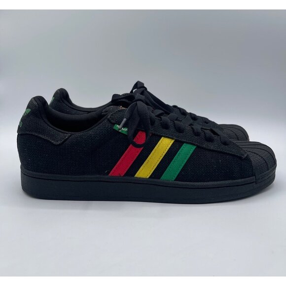 adidas Other - Adidas HEMP Superstar Original Shoes Mens SZ 12 RASTA Black Red Green Yellow